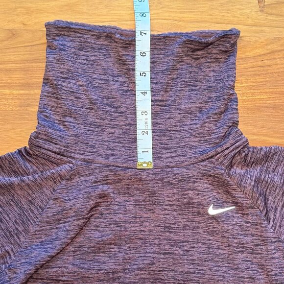 Nike Dri Fit Thermal Running Top, Turtleneck, Purple Heather, Small - Picture 7 of 11